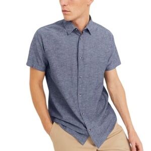 Bikkembergers S chambray denim short sleeve shirt